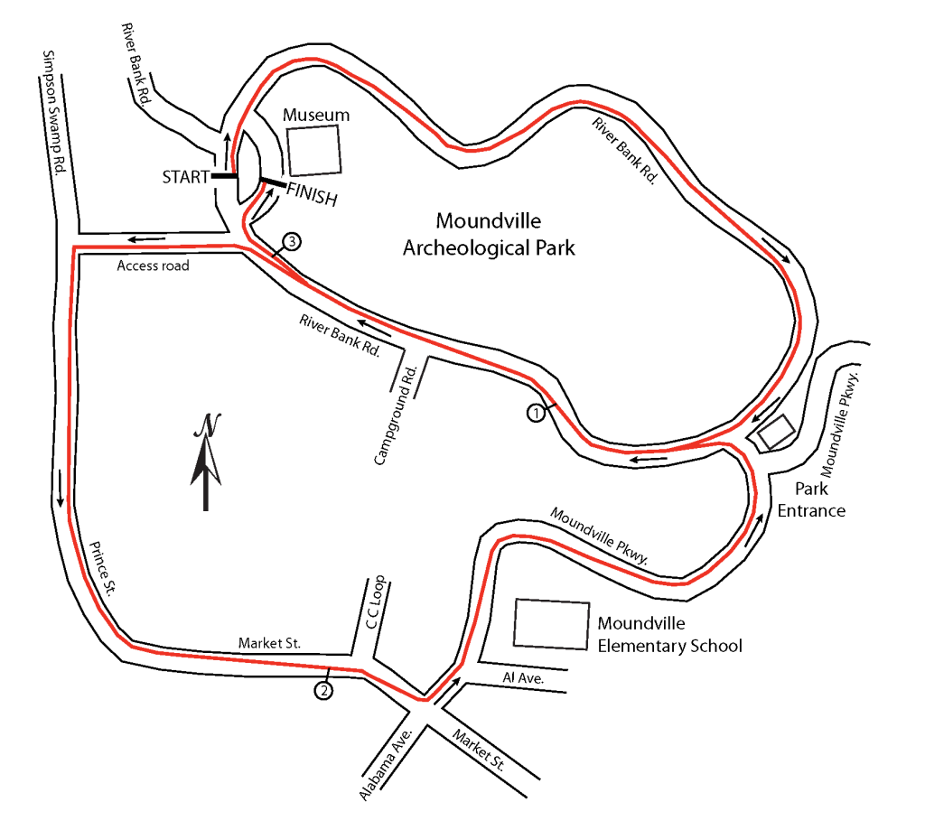 Moundville 5K Course Map
